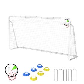 6X12FT Soccer Goal for Backyard Kids Portable Soccer Net with High-Strength Nets