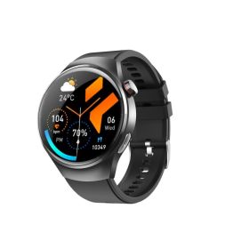 New 1.55-inch Disc Smart Watch Health Tracker Health Manager (Option: Black)