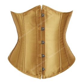 SEXY Gothic Underbust Corset and Waist cincher Bustiers Top Workout Shape Body Belt Plus size Lingerie S-6XL (Color: yellow, size: M)