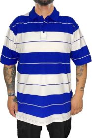 Old School Pique Polo Shirt (Color: royal white, size: M)