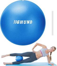 Pilates Ball, 9 Inch Small Exercise Soft Workout Yoga Ball with Exercise Guide, for Home Gym Yoga, Pilates, Core Training, Workout, Balance, Stability (Color: Blue)